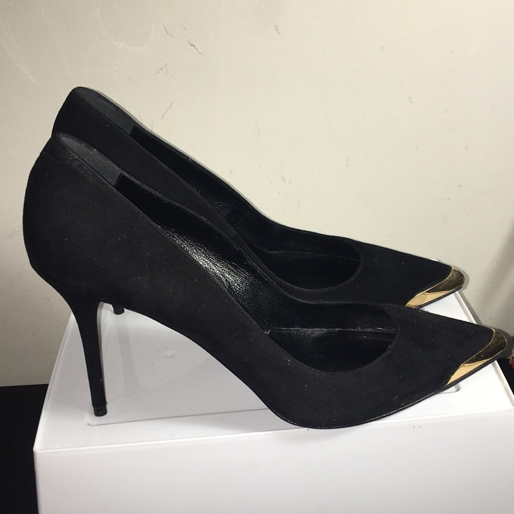 Alexander McQueen Black Suede Stiletto Pumps